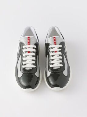 Prada Black Leather and Technical Fabric America's Cup Sneakers Men’s Size 44